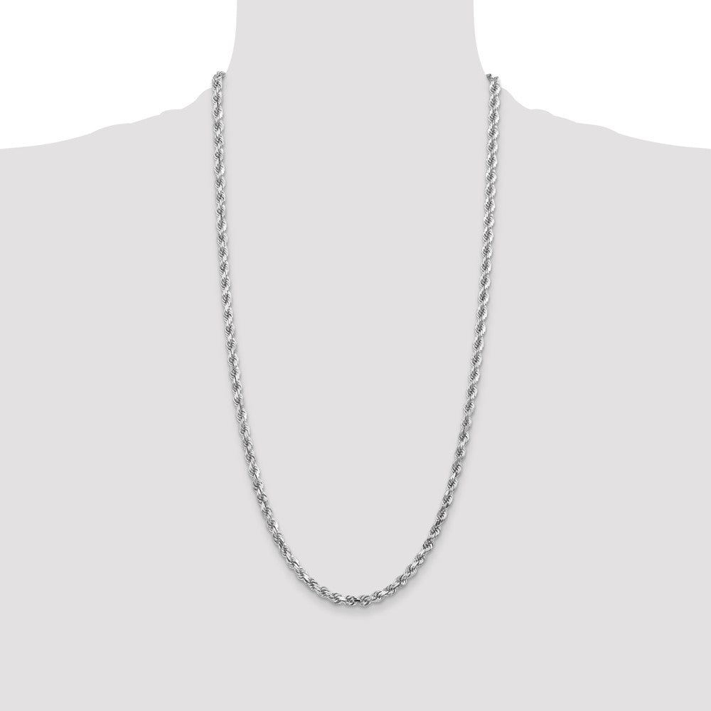 10k White Gold 4.5mm Diamond-cut Rope Chain