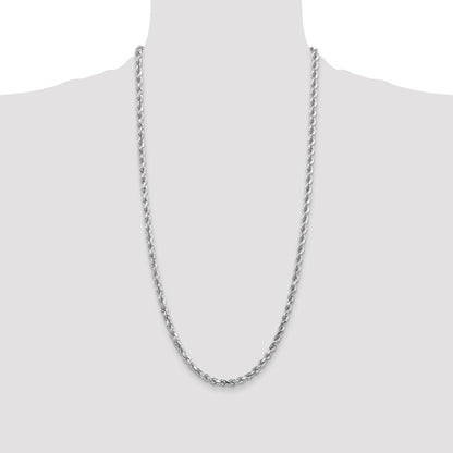 10k White Gold 4.5mm Diamond-cut Rope Chain