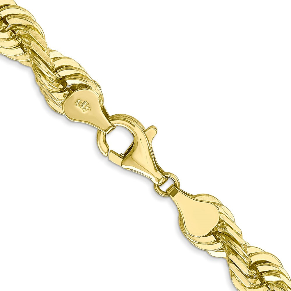 10k 7.0mm D/C Rope Fancy Lobster Clasp Chain