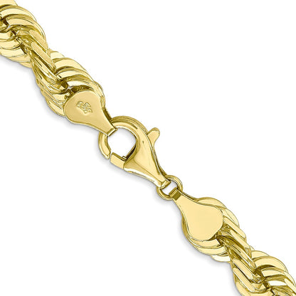 10k 7.0mm D/C Rope Fancy Lobster Clasp Chain