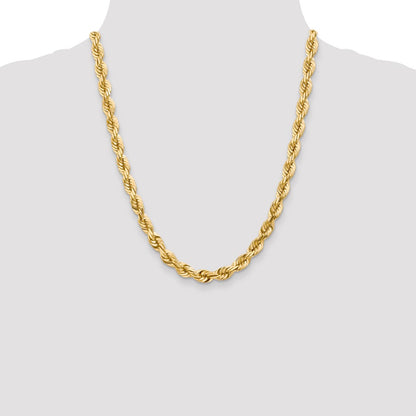 10k 7.0mm D/C Rope Fancy Lobster Clasp Chain