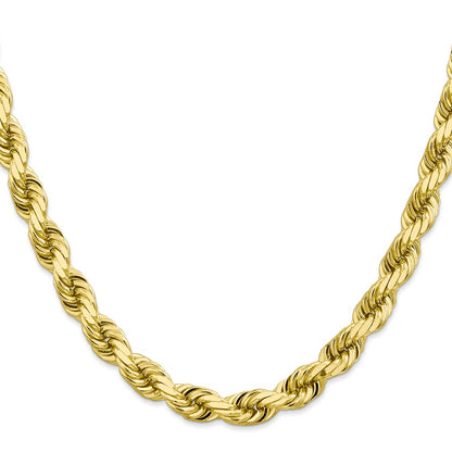 10k 8.0mm D/C Rope Fancy Lobster Clasp Chain