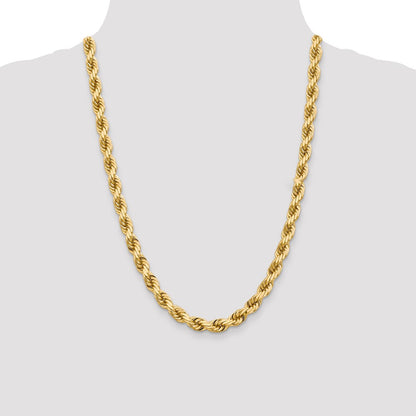 10k 8.0mm D/C Rope Fancy Lobster Clasp Chain