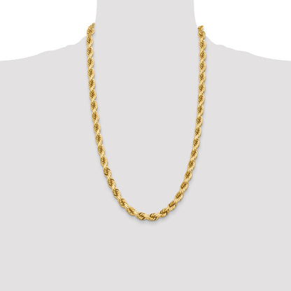 10k 8.0mm D/C Rope Fancy Lobster Clasp Chain
