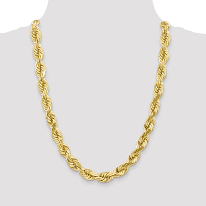 10k 10.0mm D/C Rope Fancy Lobster Clasp Chain