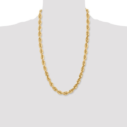 10k 10.0mm D/C Rope Fancy Lobster Clasp Chain
