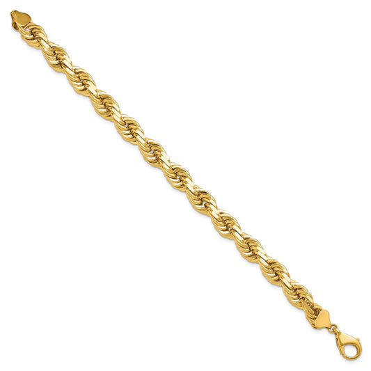 10k 10.0mm D/C Rope Fancy Lobster Clasp Chain