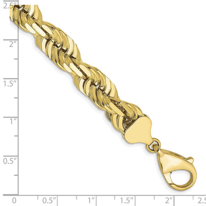10k 10.0mm D/C Rope Fancy Lobster Clasp Chain