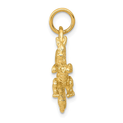 10k Solid Polished 3-D Dragon Charm