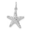10k White Gold Polished 3-D Starfish Pendant
