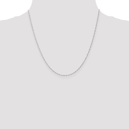 10k White Gold 1mm Carded Singapore Chain