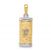 10k Two-tone 3-D Mezuzah Pendant