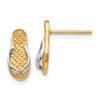 10K and White Rhodium Flip Flop Post Earrings