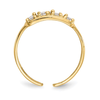 10K 4-Stone Clear CZ Toe Ring
