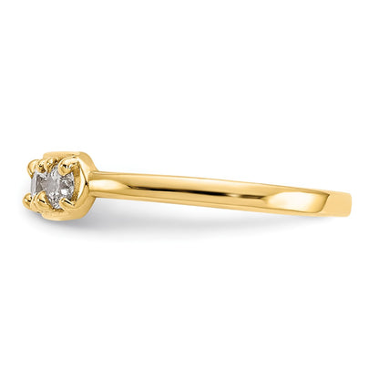 10K 4-Stone Clear CZ Toe Ring