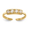 10K 4-Stone Clear CZ Toe Ring