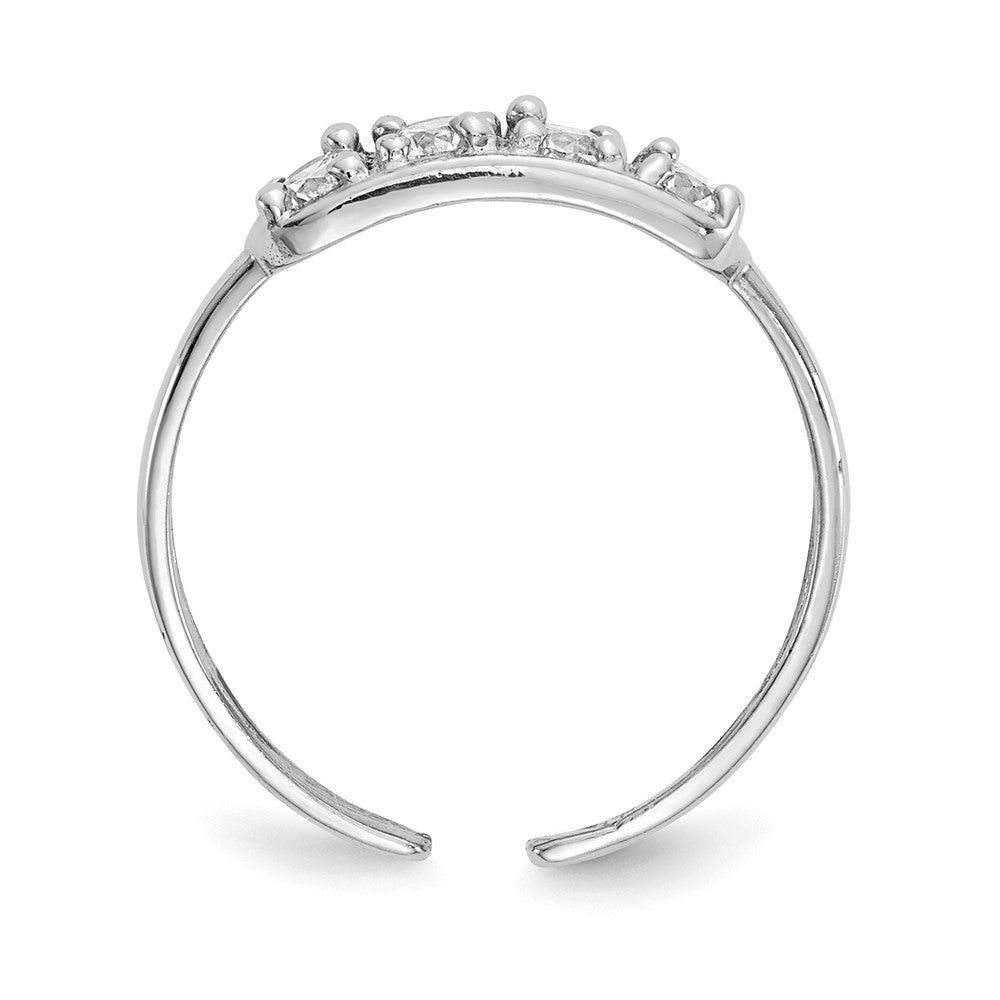 10K White Gold 4-Stone Clear CZ Toe Ring