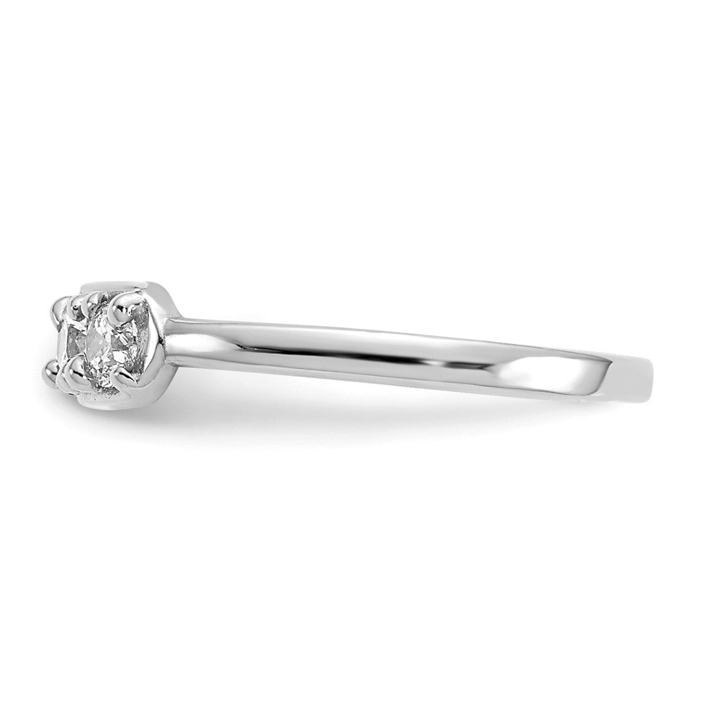 10K White Gold 4-Stone Clear CZ Toe Ring