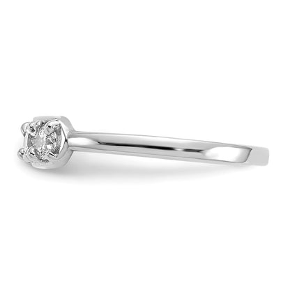 10K White Gold 4-Stone Clear CZ Toe Ring