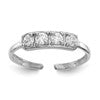 10K White Gold 4-Stone Clear CZ Toe Ring