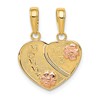 10K Two-tone MOMMY and ME 2-Piece Break-Apart Heart Charm