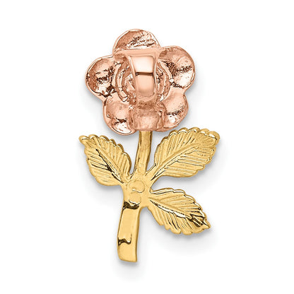 10K Two-tone Rose Flower Chain Slide