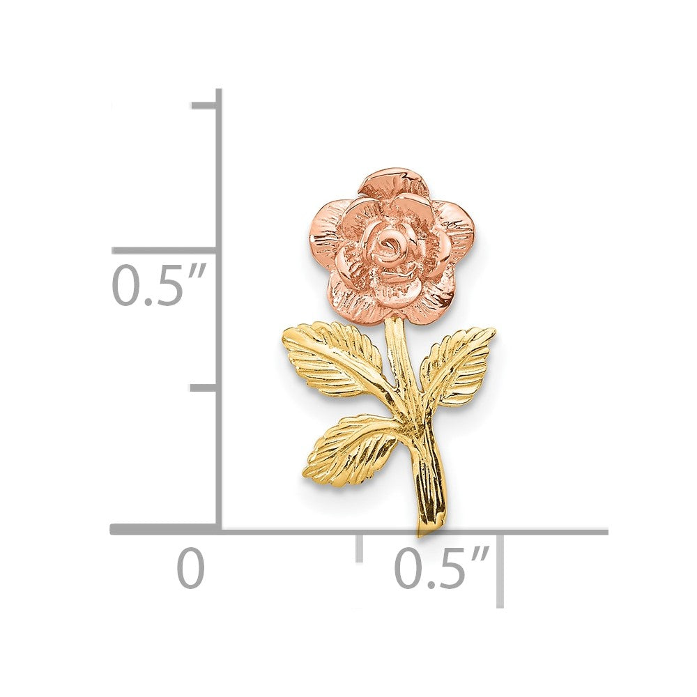 10K Two-tone Rose Flower Slide