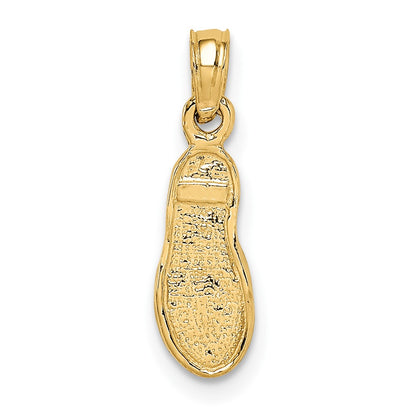 10k and White Rhodium Single Flip-Flop Pendant