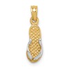 10k and White Rhodium Single Flip-Flop Pendant
