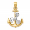 10k Two-tone 3-D Anchor with Moveable Propeller Pendant
