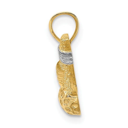 10k and White Rhodium Golf Club and Ball Charm