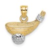 10k and White Rhodium Golf Club and Ball Charm