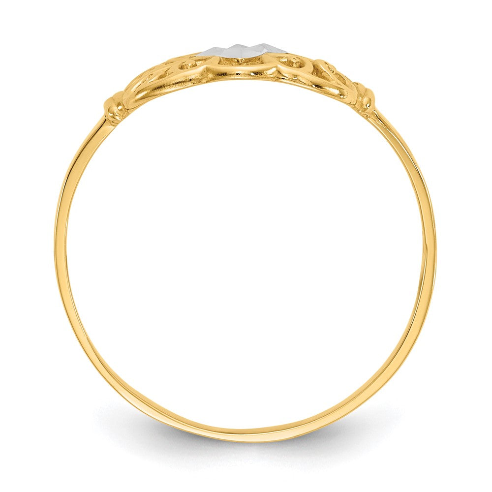 10K w/Rhodium Filigree Ring