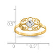 10K w/Rhodium Filigree Ring
