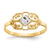 10K w/Rhodium Filigree Ring
