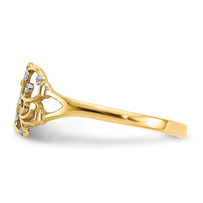 10k and White Rhodium Diamond-cut Butterfly Ring