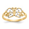 10k and White Rhodium Diamond-cut Butterfly Ring