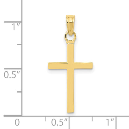 10k 3-D Polished Latin Cross Pendant