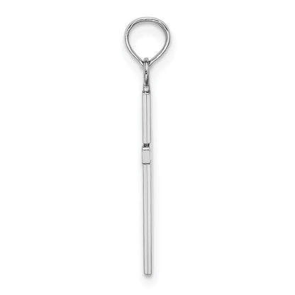 10k White Gold 3-D Polished Latin Cross Pendant