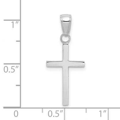 10k White Gold 3-D Polished Latin Cross Pendant