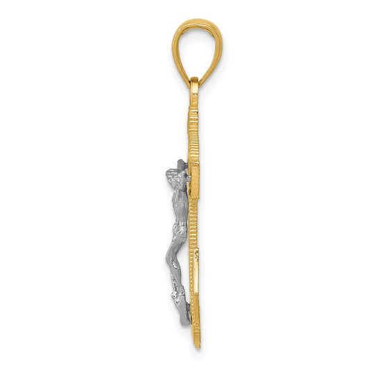 10k Two-tone Mariners Crucifix Pendant