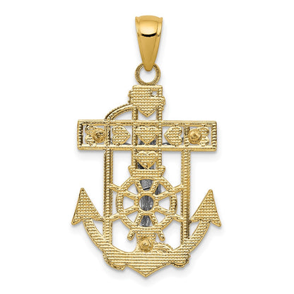 10k Two-tone Mariners Crucifix Pendant