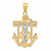 10k Two-tone Mariners Crucifix Pendant