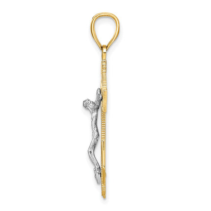 10k Two-tone Mariners Crucifix Pendant
