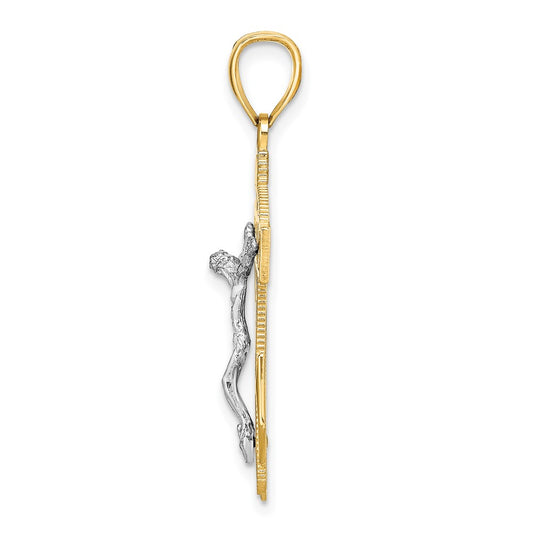 10k Two-tone Mariners Crucifix Pendant