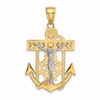 10k Two-tone Mariners Crucifix Pendant
