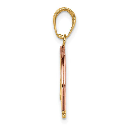 10k Two-tone and White Rhodium FOLLOW YOUR DREAMS Rainbow Pendant