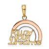 10k Two-tone and White Rhodium FOLLOW YOUR DREAMS Rainbow Pendant
