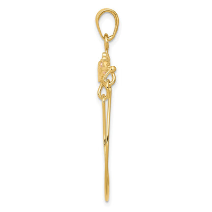 10k Two-tone Leaves with Flower Charm Holder