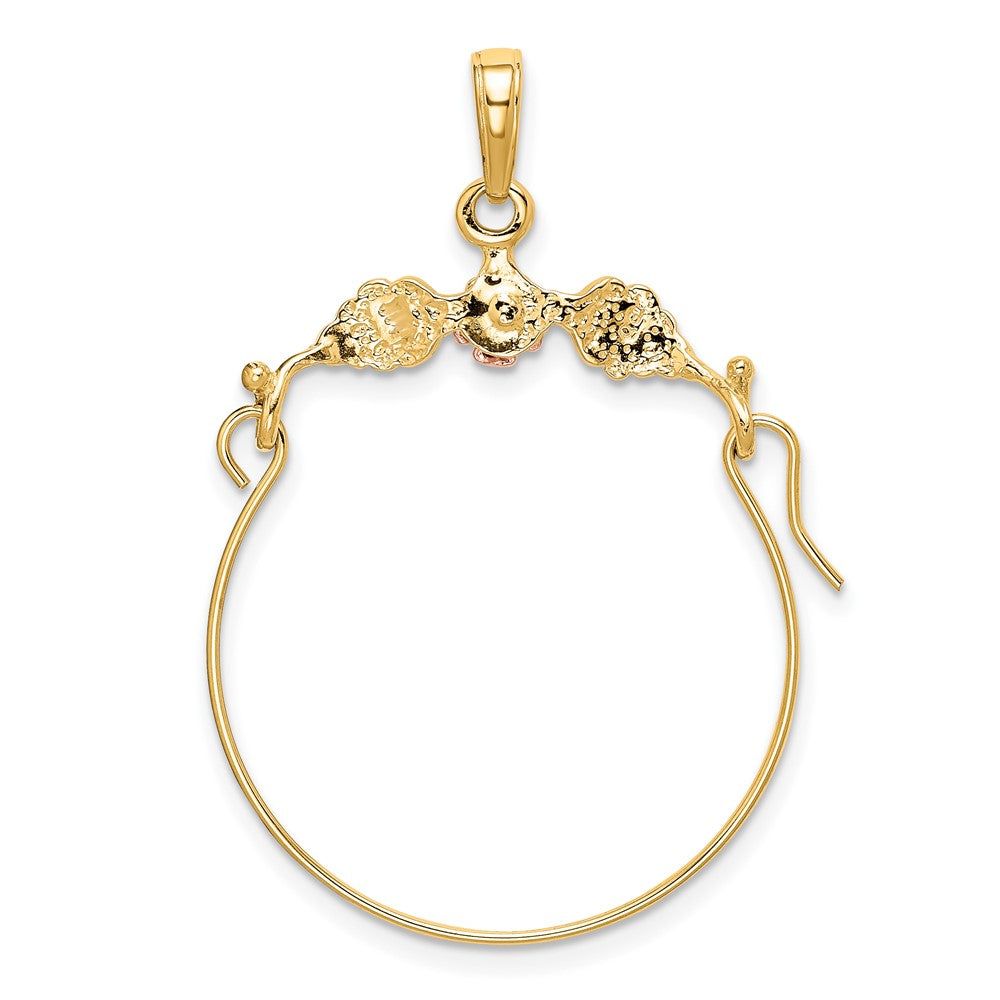 10k Two-tone Leaves w/Flower Charm Holder